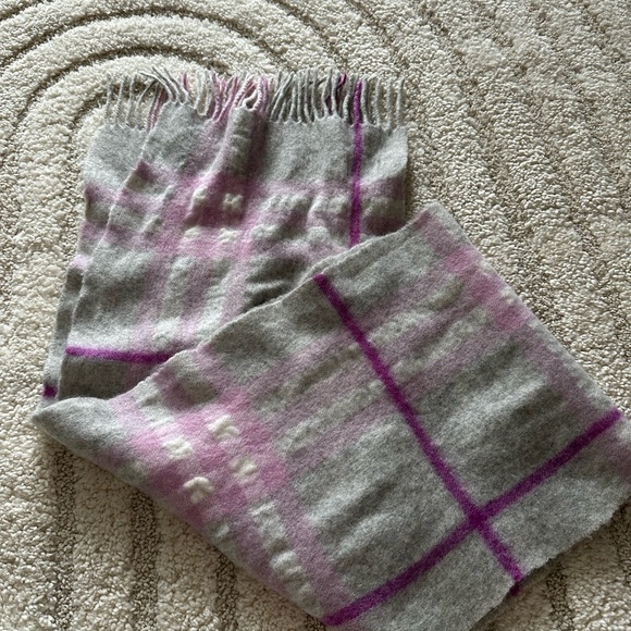 Burberry Pink and Gray Plaid Scarf - Picture 3 of 3